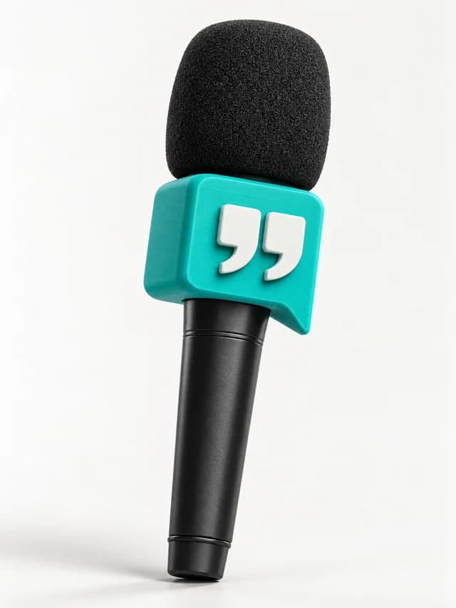 הדמיית מיקרופון בצורת בועת דיבור טורקיז